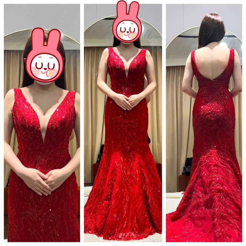 想請各位幫我選紅色禮服（已選定）
